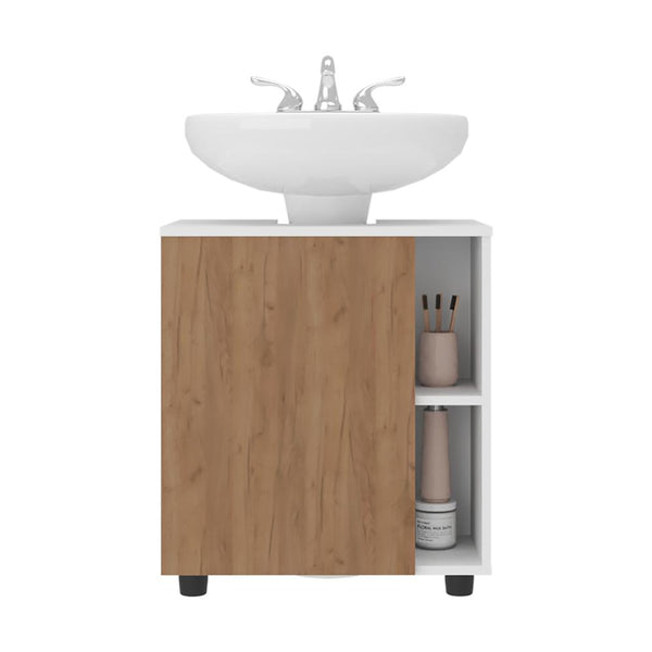 Mueble Para Lavamanos Pascuale, Blanco Duqueza y Fresno Europeo, No incluye Lavamanos ZF