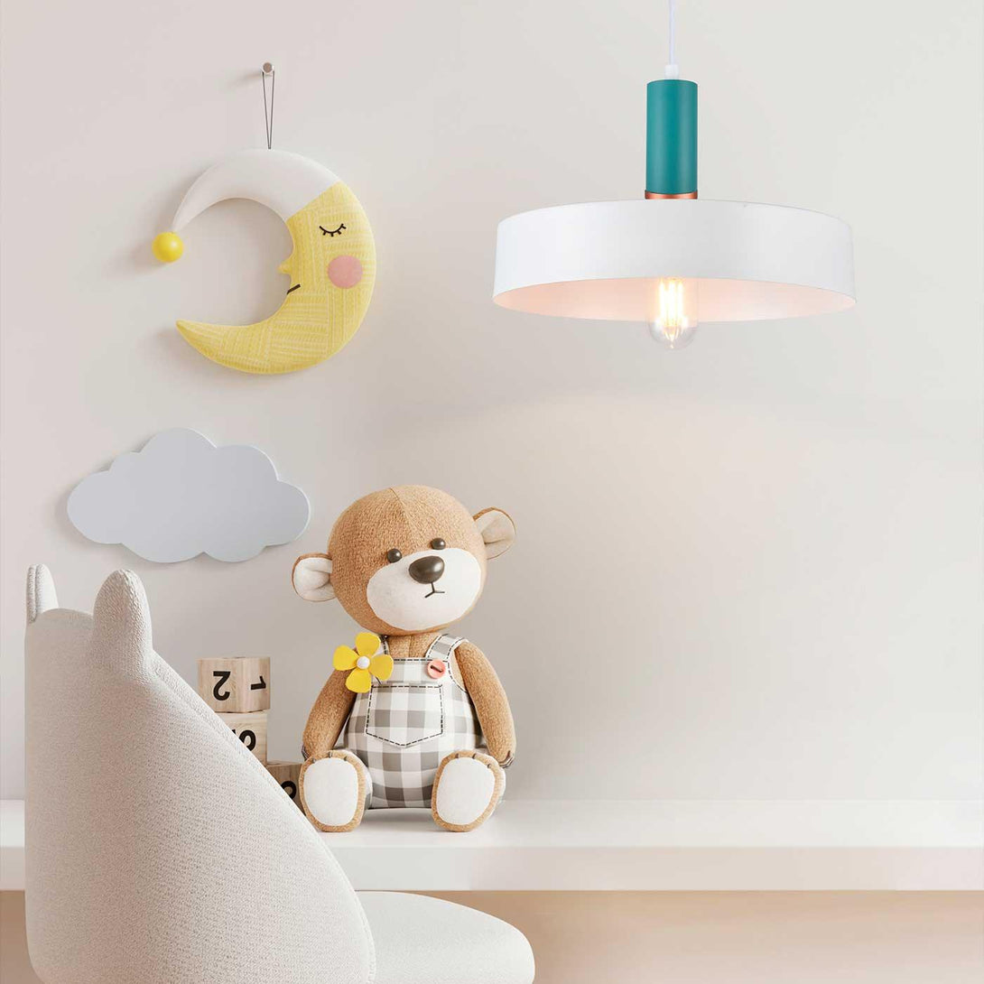 Lámpara Colegante Alma Cilindro, Blanco - VIRTUAL MUEBLES