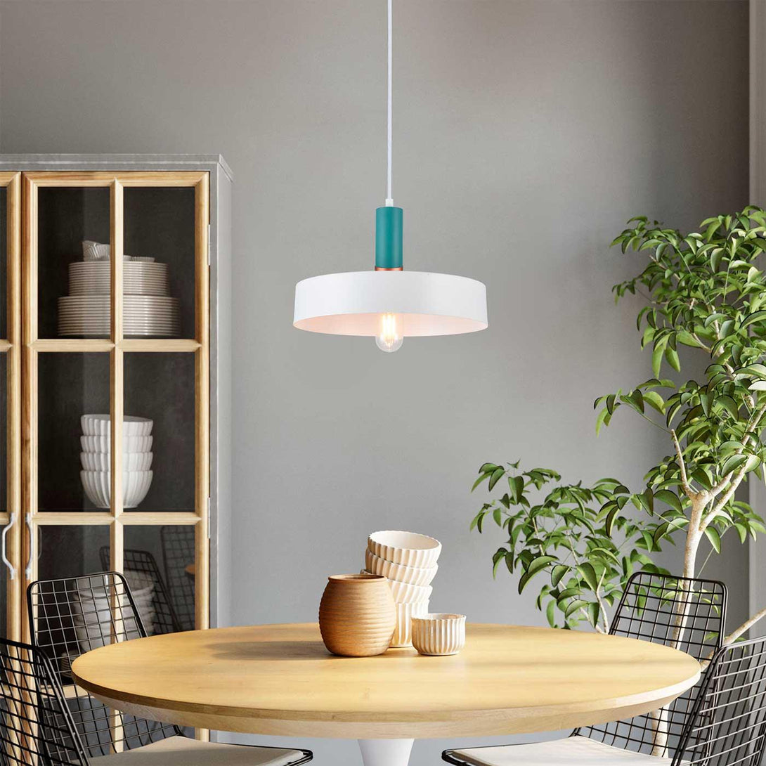 Lámpara Colegante Alma Cilindro, Blanco - VIRTUAL MUEBLES
