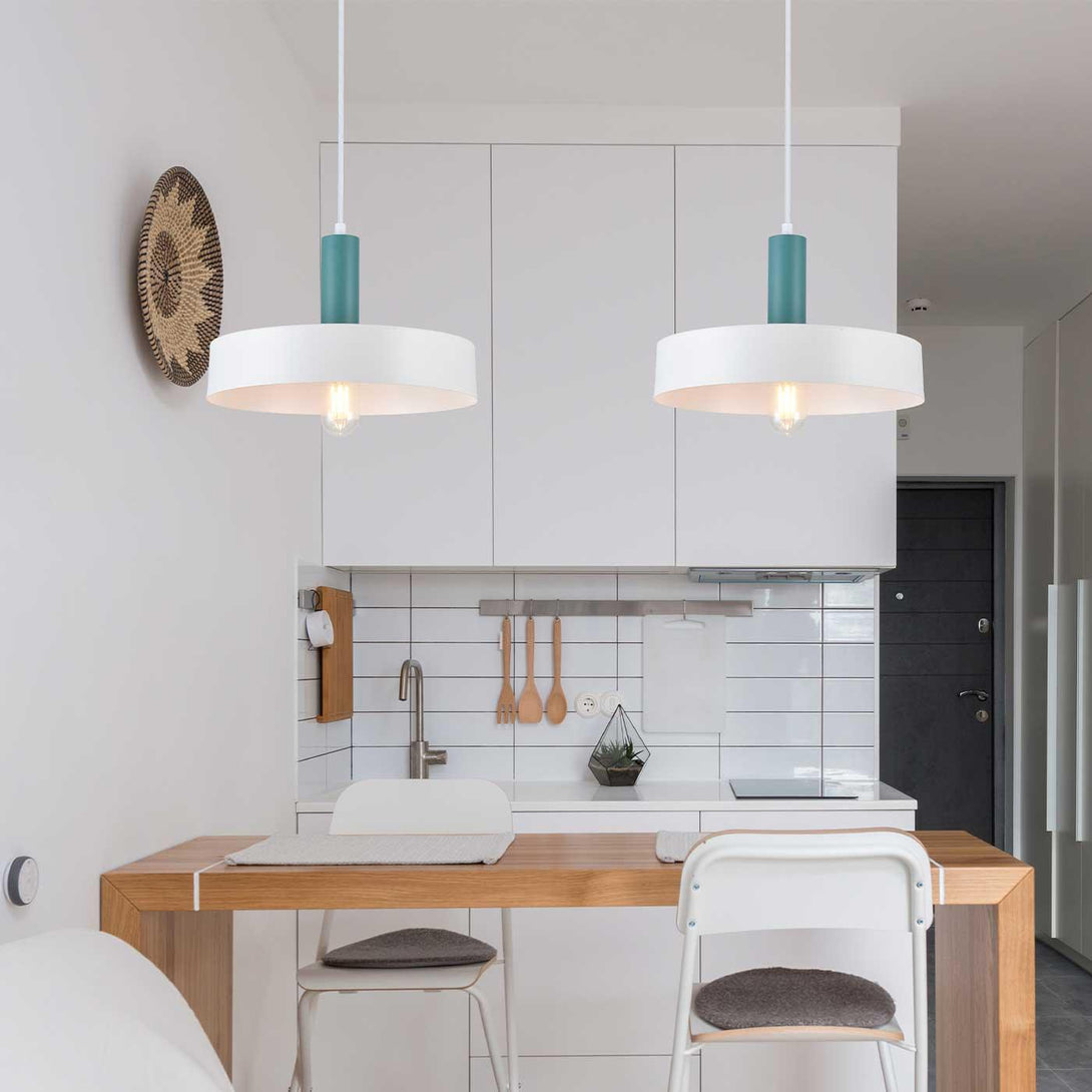 Lámpara Colegante Alma Cilindro, Blanco - VIRTUAL MUEBLES