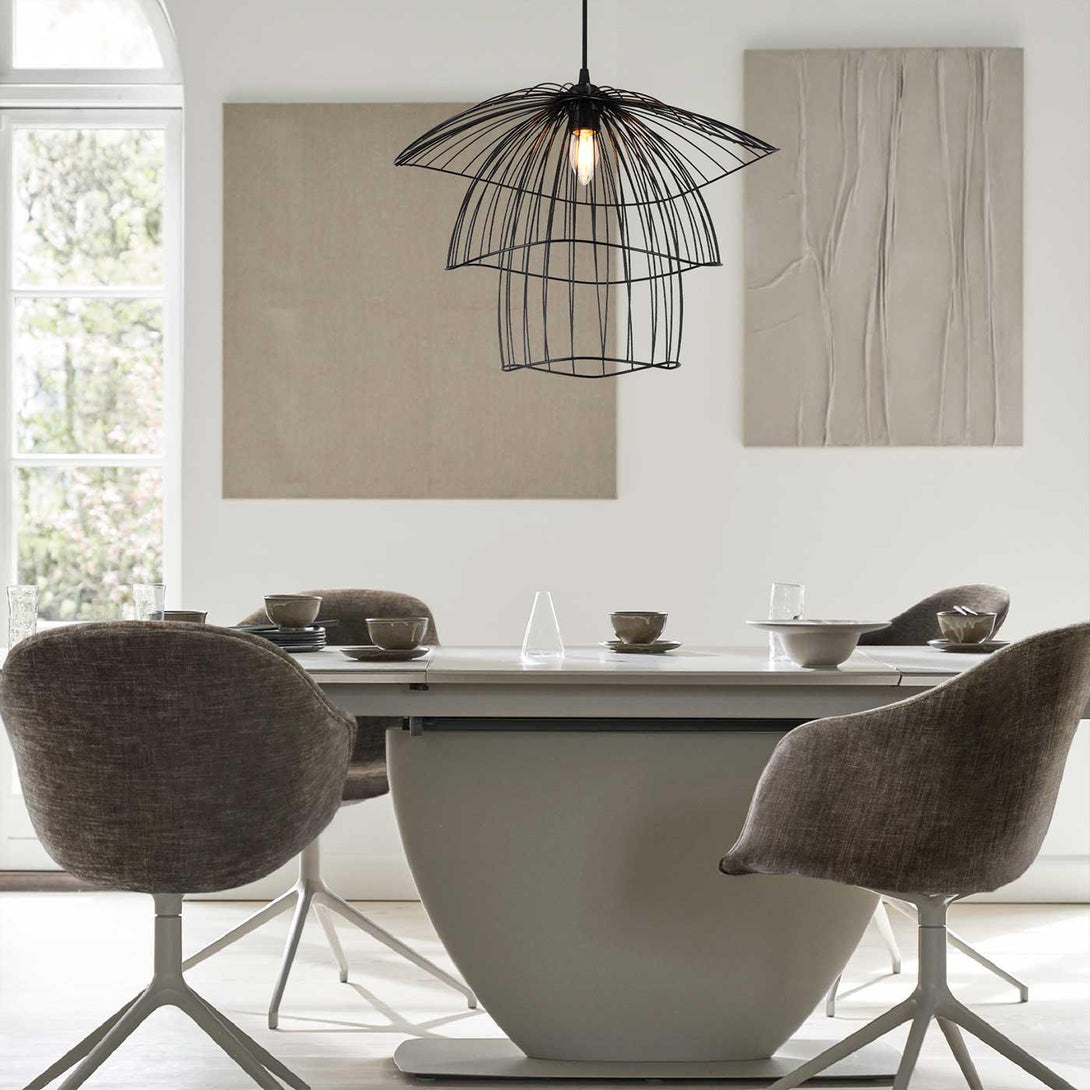 Lámpara Colgante Flora, Negro - VIRTUAL MUEBLES