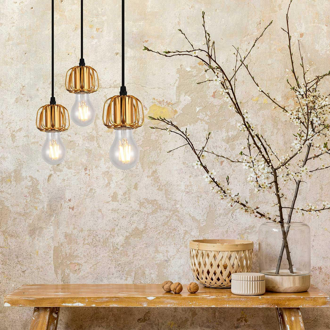 Lámpara Colgante Avril Gold, Dorado - VIRTUAL MUEBLES
