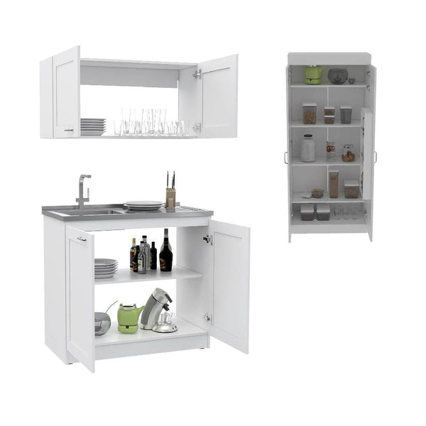 Combo Para Cocina Varese Zurich Incluye Alacena Y Cocina Integral Con Mesón Derecho.