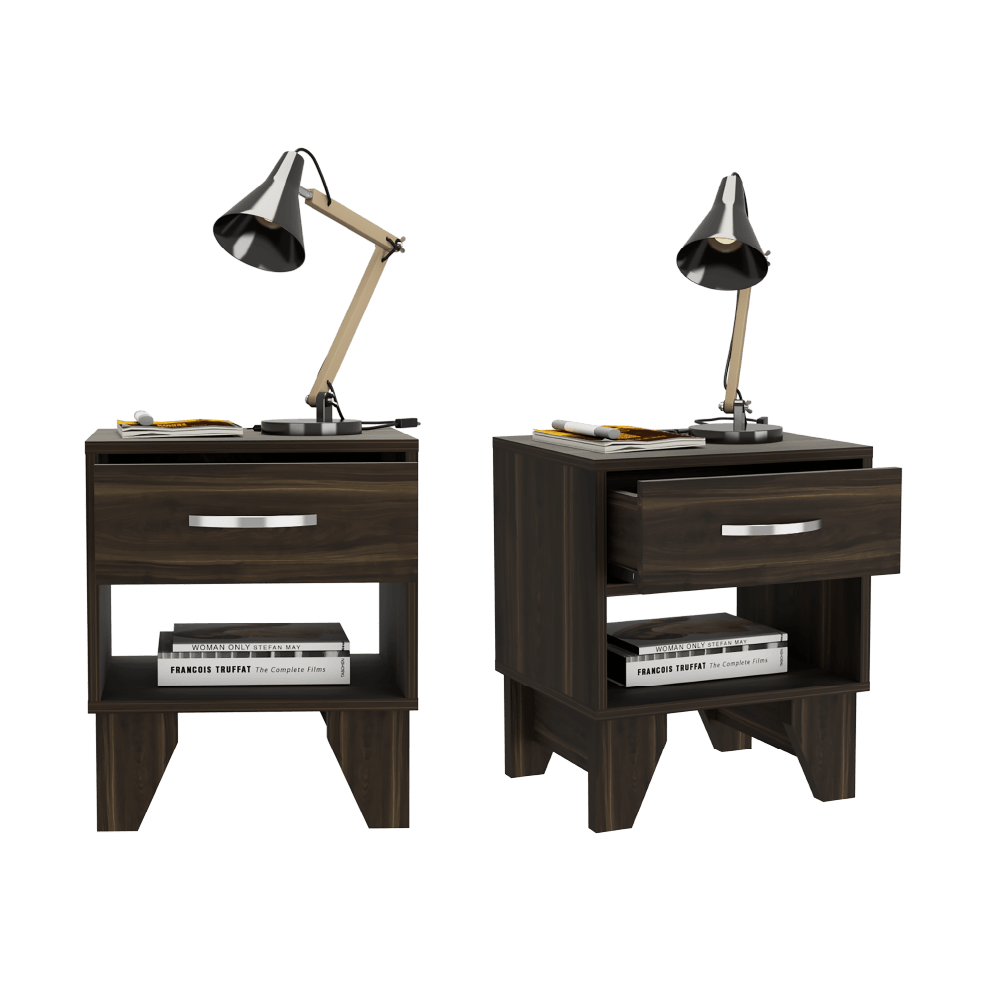 Mesa de Noche Daka color Caoba para Habitación.