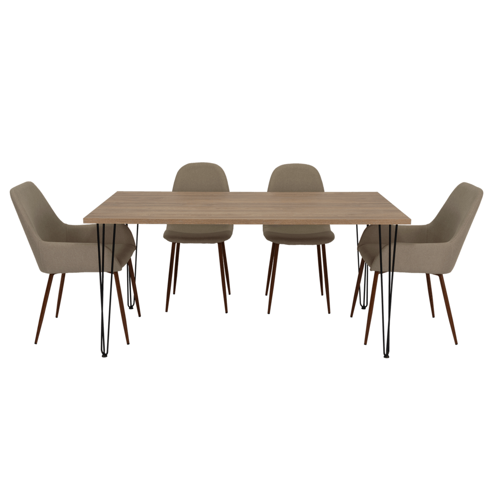 Combo Comedor Bomira, Miel, Café Claro y Chocolate, Incluye Comedor y 6 Sillas - VIRTUAL MUEBLES