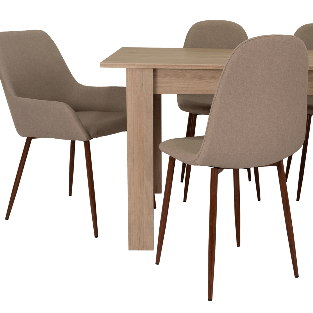 Combo Comedor Limea, Beige, Café Claro y Chocolate, Incluye Comedor y 6 Sillas - VIRTUAL MUEBLES