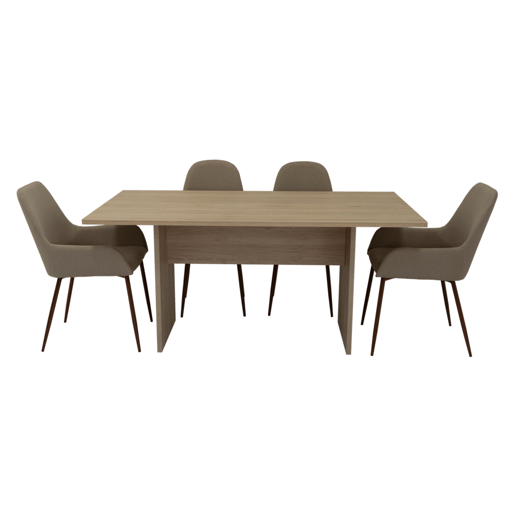 Combo Comedor Demby, Beige, Café Claro y Chocolate, Incluye Comedor y 6 Sillas - VIRTUAL MUEBLES