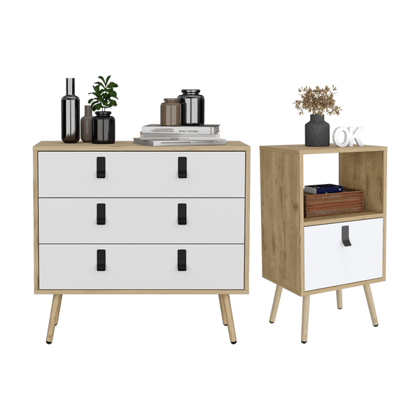 Combo Para Habitación Bayes, Incluye Mesa de Noche y Organizador