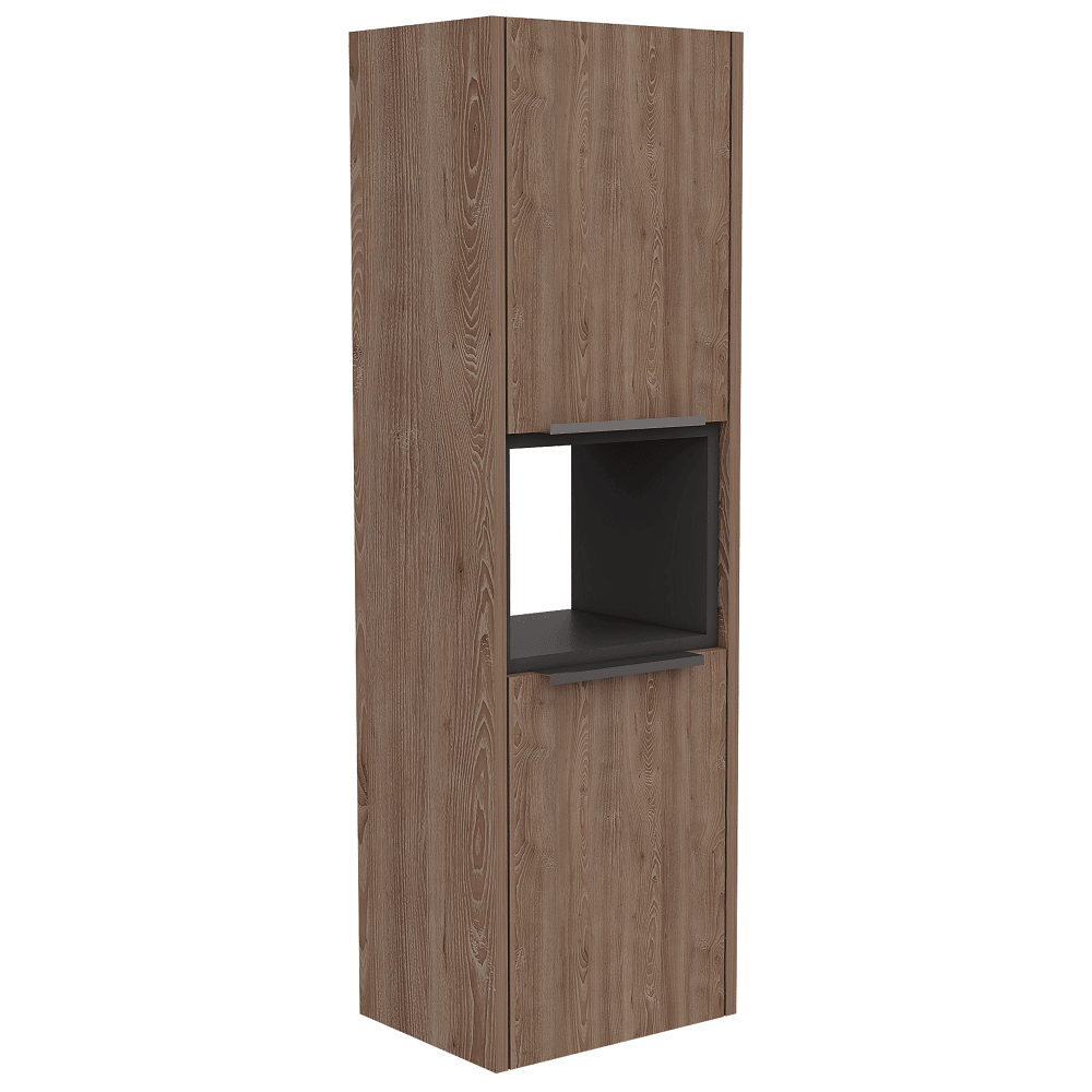 Gabinete de baño Kairoz color Miel y Plata oscuro.