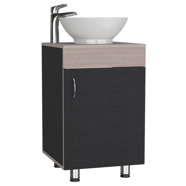 Mueble Lavamanos Coralyn, Wengue y Nacar, con Amplio Espacio de Almacenamiento - VIRTUAL MUEBLES