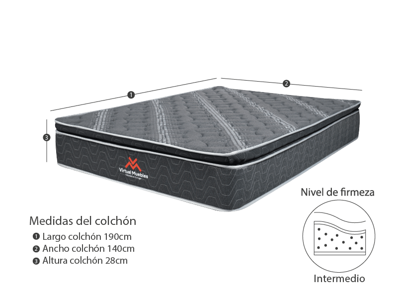 Combo para Habitación Baruj, incluye Cama Doble y Colchón.