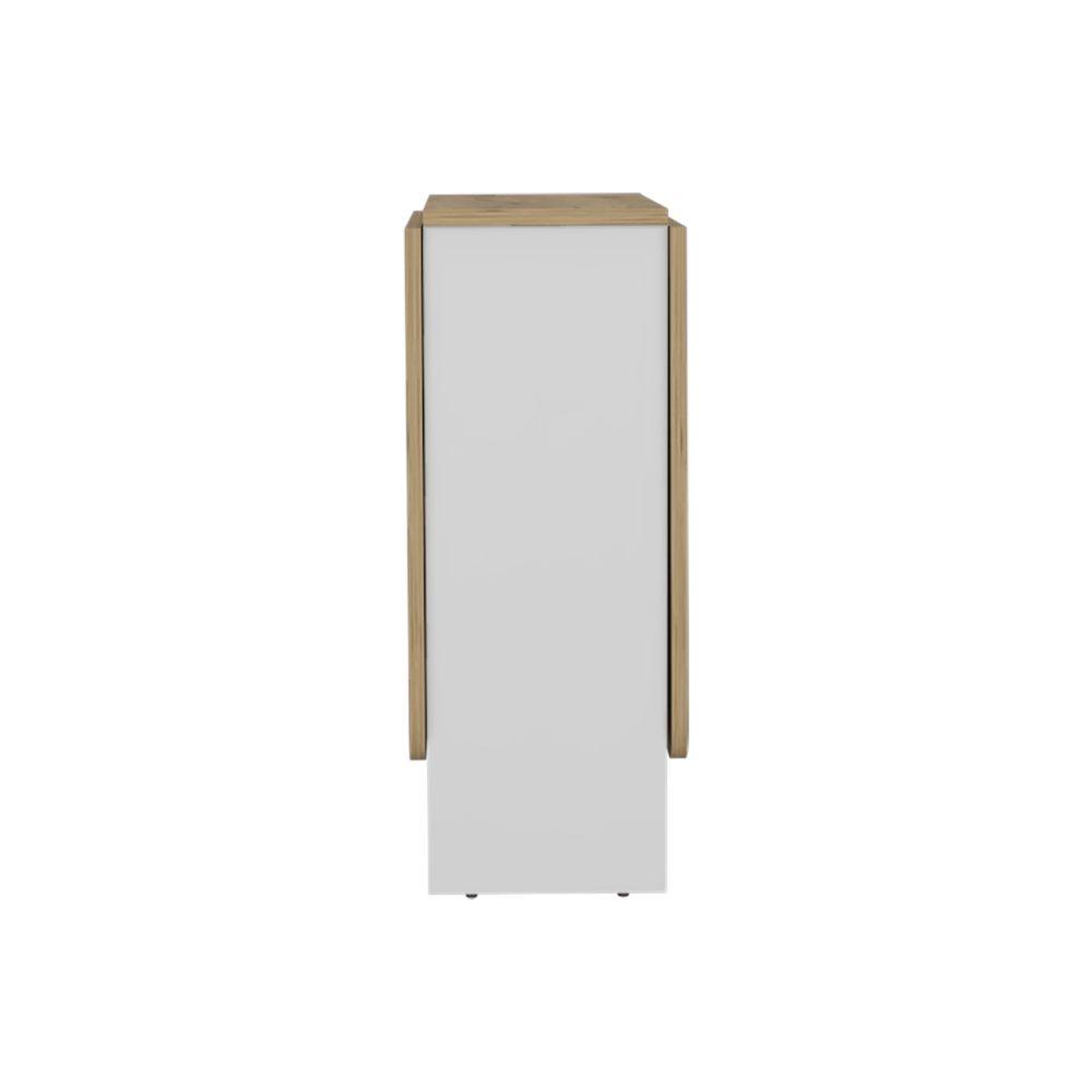 Mesa Auxiliar Galety, Blanco y Macadamia, Con Capacidad Para Seis Puestos ZF - VIRTUAL MUEBLES