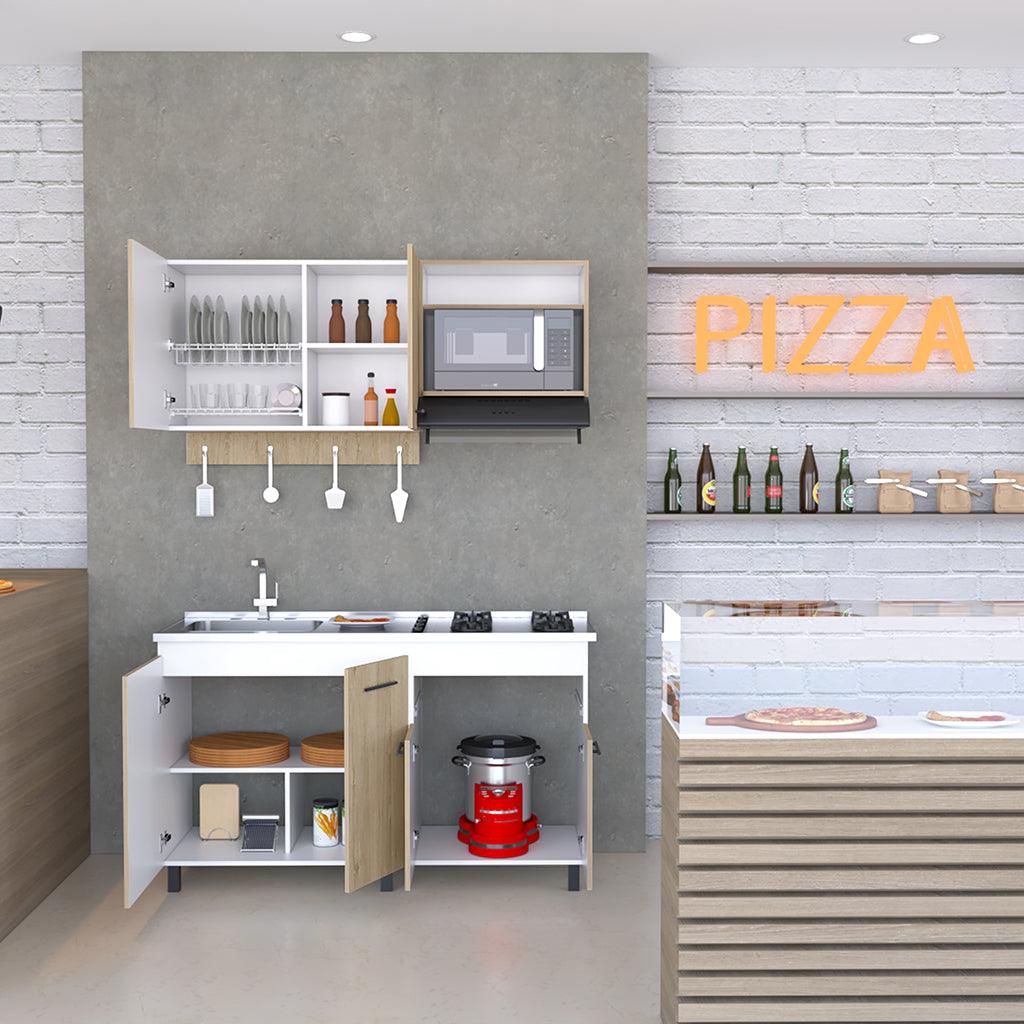 Mueble Multiusos Kane, Beige y Blanco, No Incluye Mesón - VIRTUAL MUEBLES