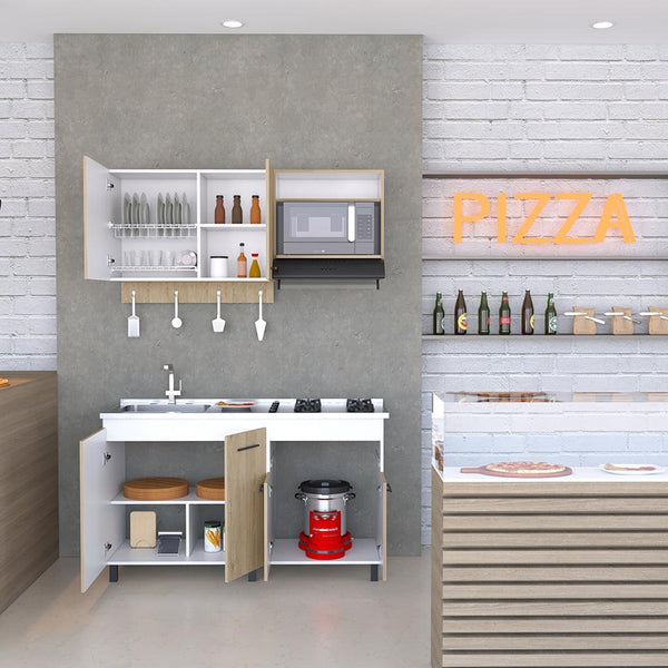 Mueble Multiusos Kane, Beige y Blanco, No Incluye Mesón - VIRTUAL MUEBLES