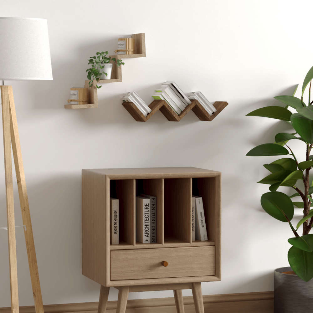 Set de Repisas Dalia, Beige y Chocolate, X 2 Unidades - VIRTUAL MUEBLES