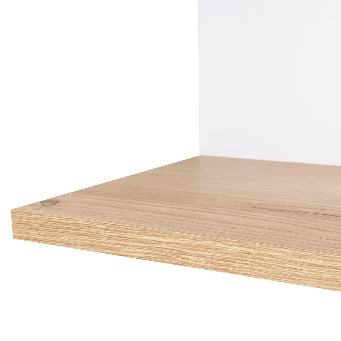 Repisa Esquinera Índigo, Beige y Blanco, con dos entrepaños - VIRTUAL MUEBLES