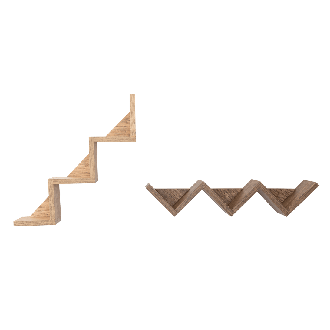 Set de Repisas Dalia, Beige y Chocolate, X 2 Unidades - VIRTUAL MUEBLES