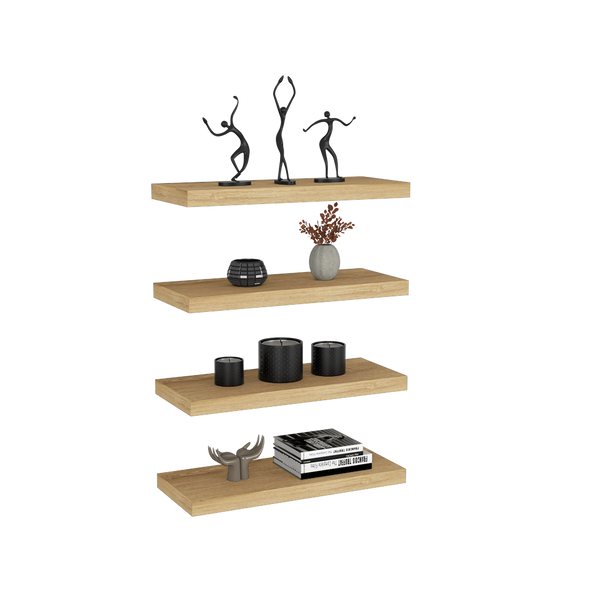 Repisa Flotante Maca, Macadamia, con espacio para ubicar objetos X4