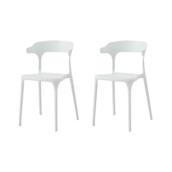 Silla Elena, Color Blanco, Con espaldar y diseño Moderno X2
