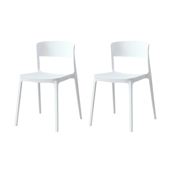 Silla Monaco, Color Blanco, Con espaldar y diseño Moderno X2