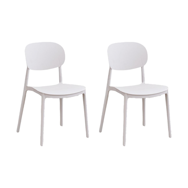 Silla Milan, Color Blanco, Con espaldar y diseño Moderno X2