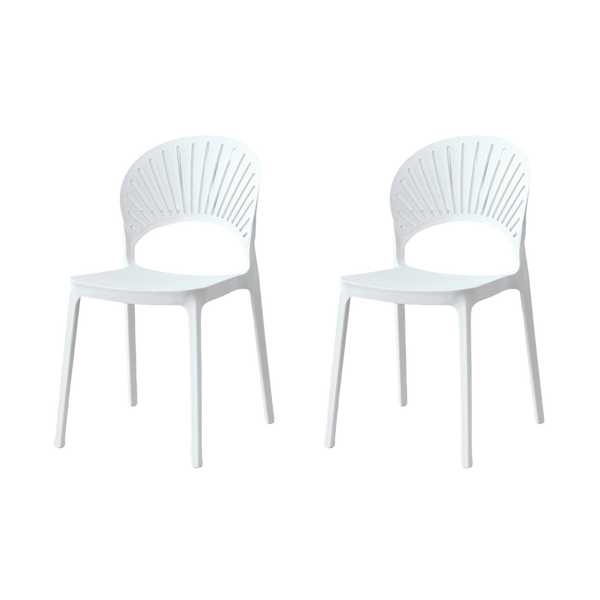 Silla Paraiso, Color Blanco, Con espaldar y diseño Moderno X2