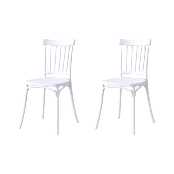 Silla Claus, Color Blanco, Con espaldar y diseño minimalista X2