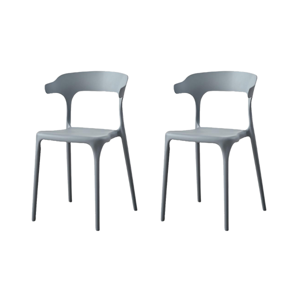 Silla Elena, Color Gris Oscuro, Con espaldar y diseño Moderno X2