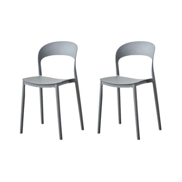 Silla Patrick, Color Gris Oscuro, Con espaldar y diseño Moderno X2