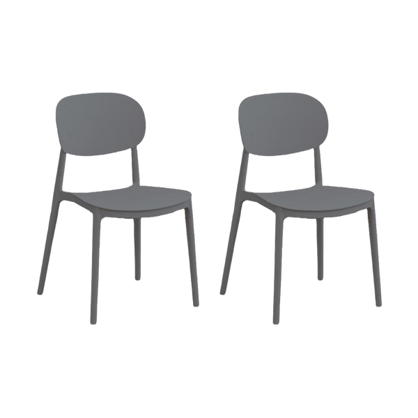 Silla Milan, Color Gris Oscuro, Con espaldar y diseño Moderno X2
