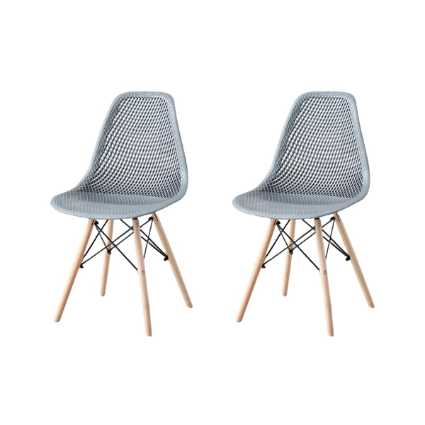 Silla Marcus, Color Gris Oscuro, Con espaldar y patas en Madera X2