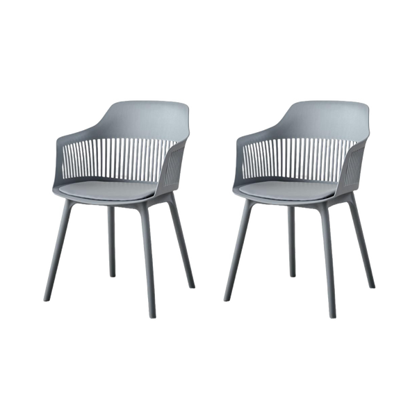 Silla Con Cojin Max, Color Gris Oscuro, Con espaldar y cojín X2