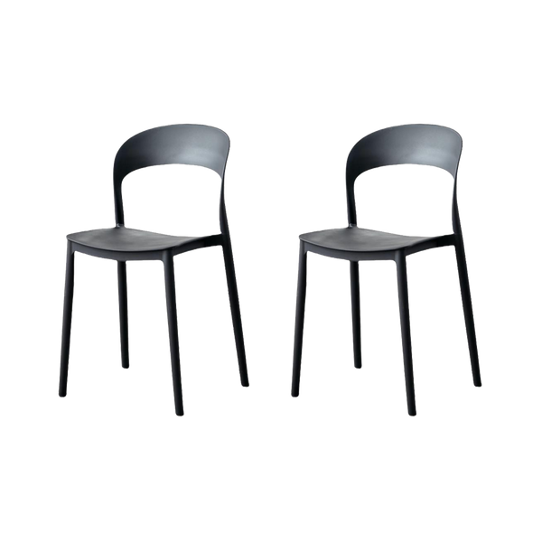 Silla Patrick, Color Negro, Con espaldar y diseño Moderno X2