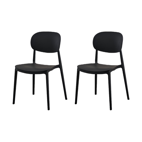 Silla Milan, Color Negro, Con espaldar y diseño Moderno X2