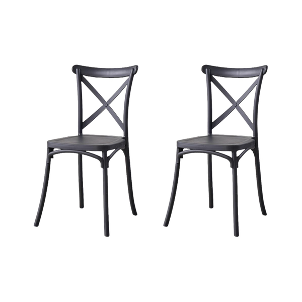 Silla Betany, Color Negro, Con espaldar y diseño minimalista X2