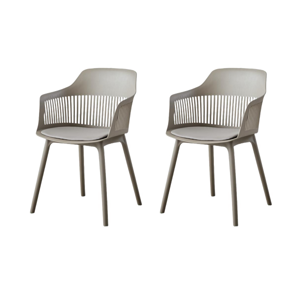 Silla Con Cojin Max, Color Taupe, Con espaldar y cojín X2