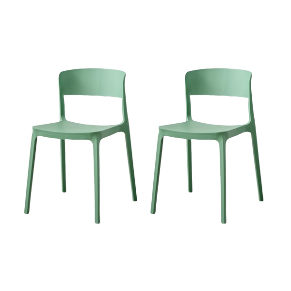 Silla Monaco, Color Verde Oliva, Con espaldar y diseño Moderno X2