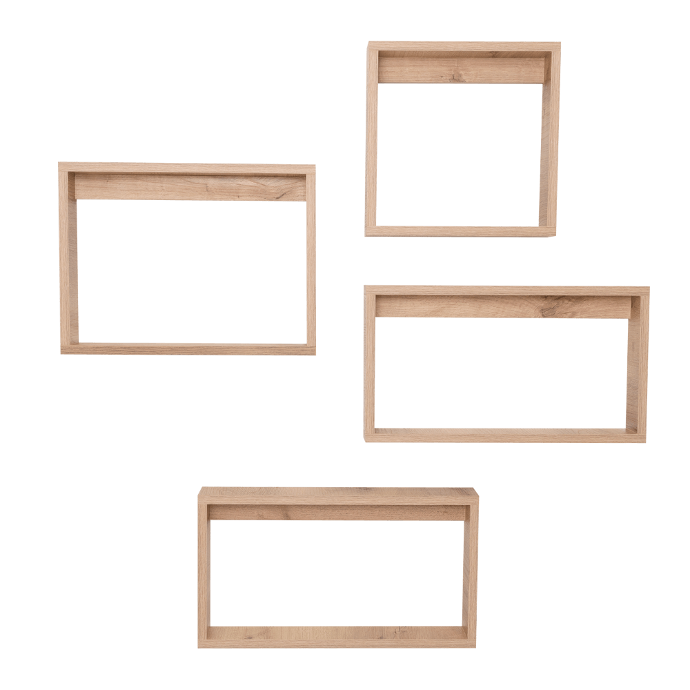 Set de Repisas Rectangulares Utah, Beige, X8 Unidades - VIRTUAL MUEBLES