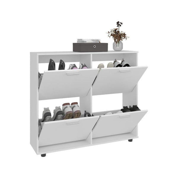 Zapatero Opal, Blanco, con 4 puertas abatibles ZF
