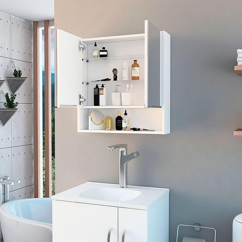Combo para Baño Nahia, incluye Mueble Auxiliar y Gabinete.